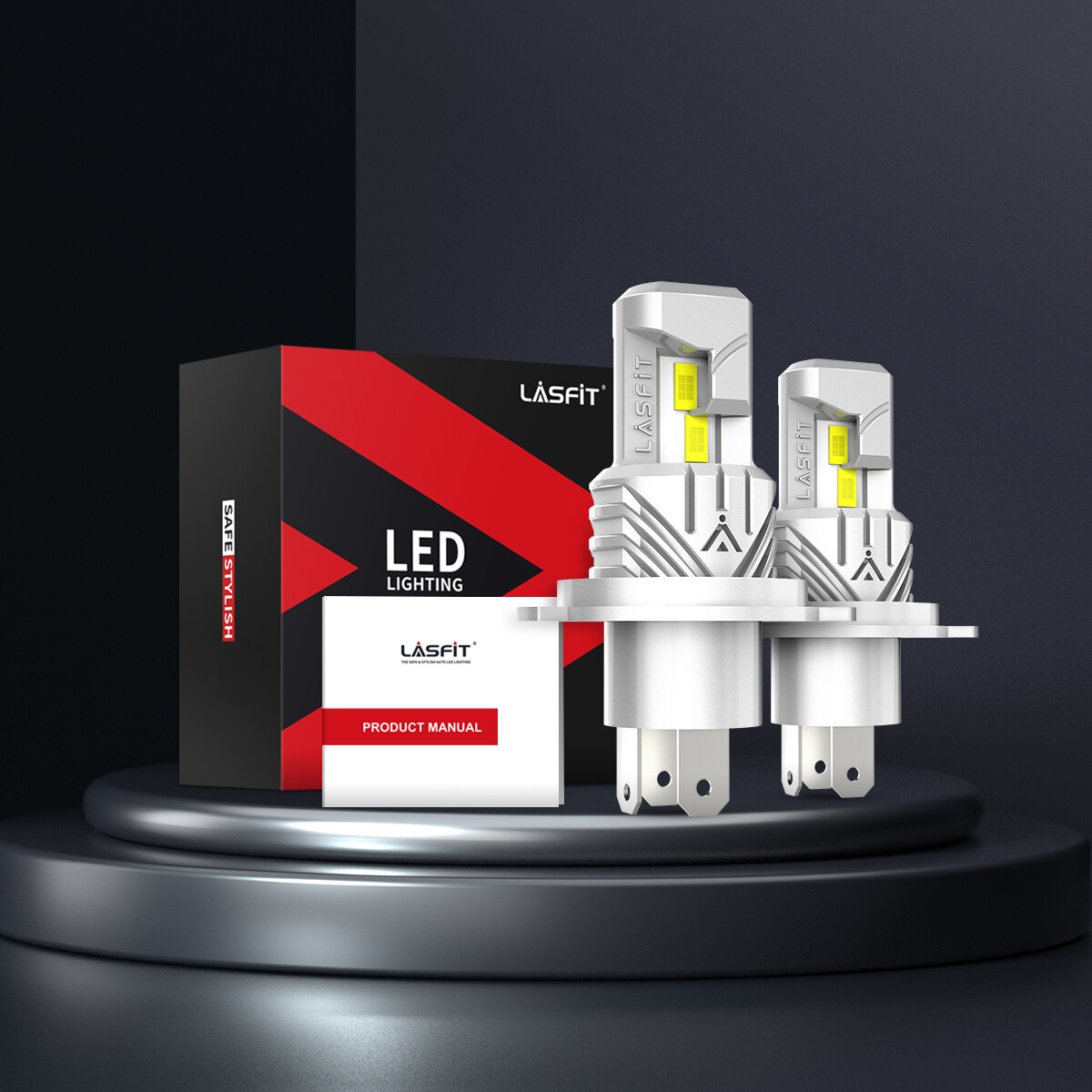 LASFIT H4/9003 LED Headlight Bulbs Conversion Kit High Low Dual Beam 6000K White