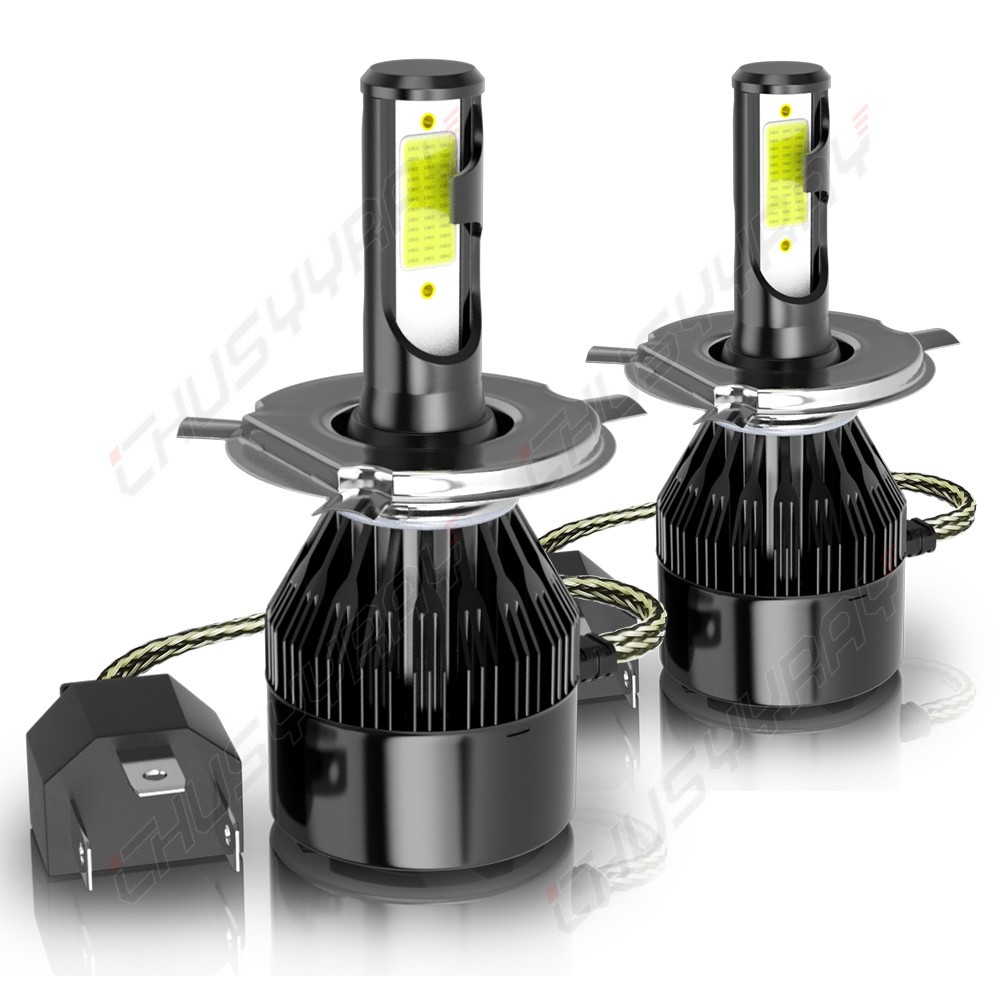 Pair Combo 2 H4 9003 LED Headlight Kit Bulbs High Low Beam Super White 60000LM