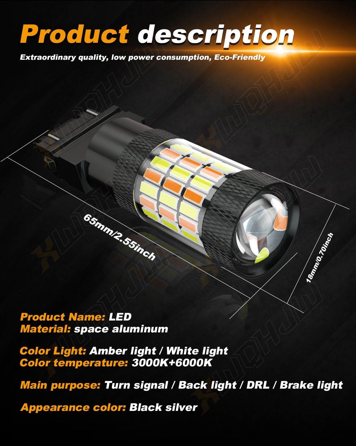 2pcs 3157 LED Amber Yellow Turn Signal Light Bulb for Chrysler 300 2005-2010