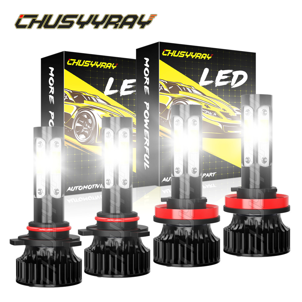 9005 H11 LED Combo Headlight High Low Beam Bulbs Kit 6500K Super White Bright