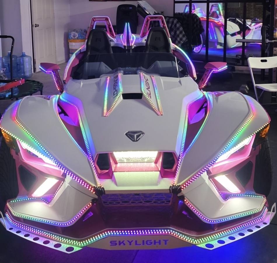Full Tinted /Clear IP65 CHASING Dynamic Light Strip for Slingshot Bike Music APP