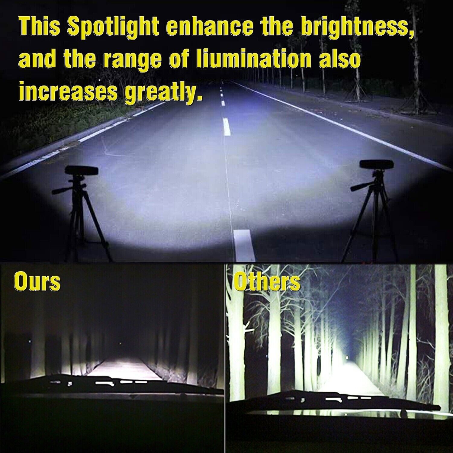 2Pcs 6″ 48W LED Work Light Bar Spot Pods Fog Lamp Offroad SUV ATV Truck