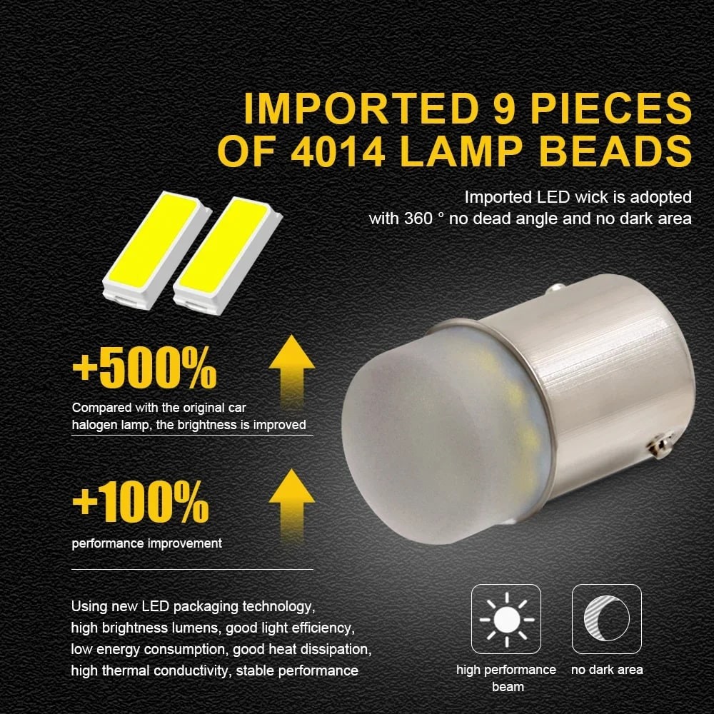 LED Car Bulb 1156 1157 BA15S P21W White Red Amber 12V 200LM
