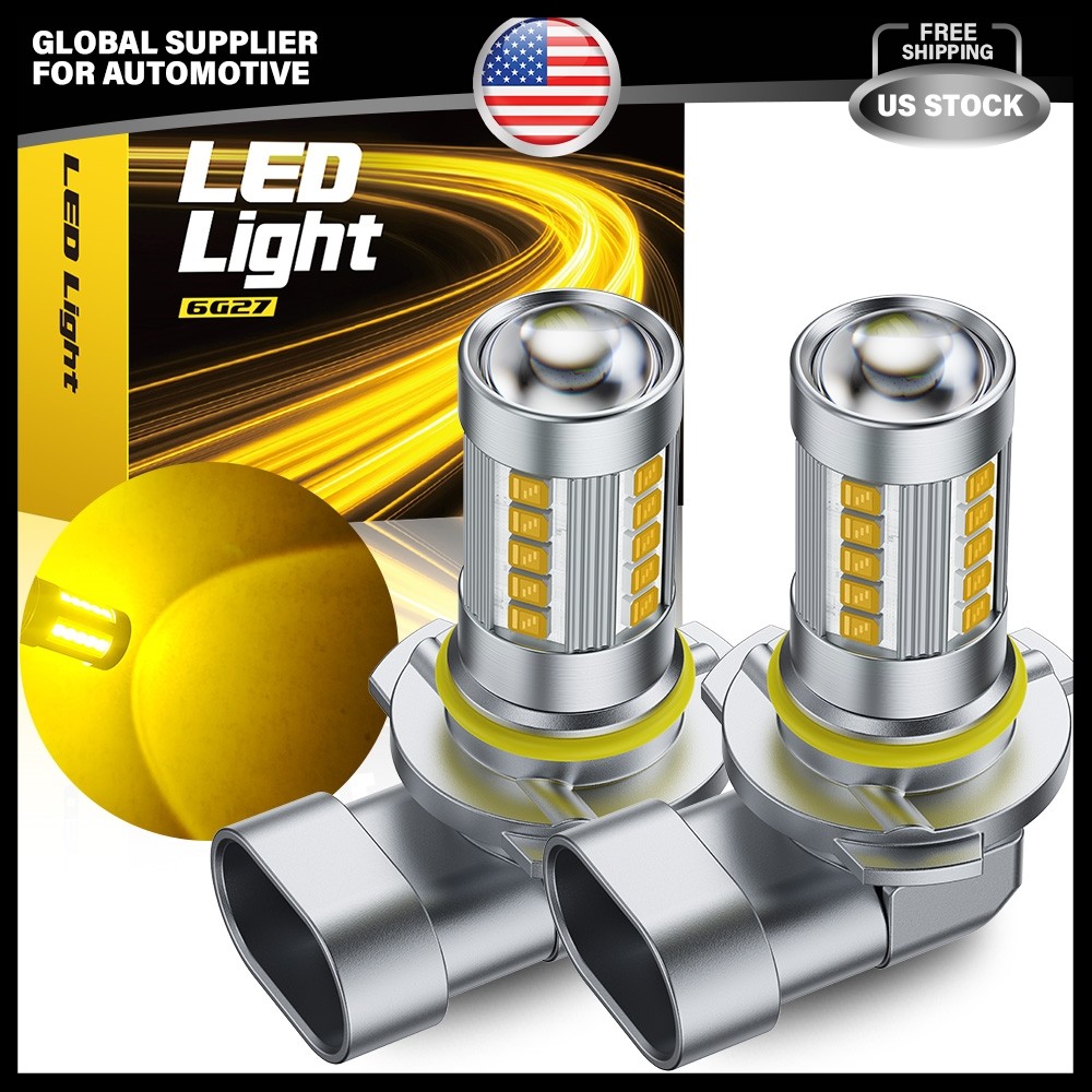 1/2SET 9006/HB4 LED Fog Light Bulbs Driving Lamp 3000K Amber Yellow High Power