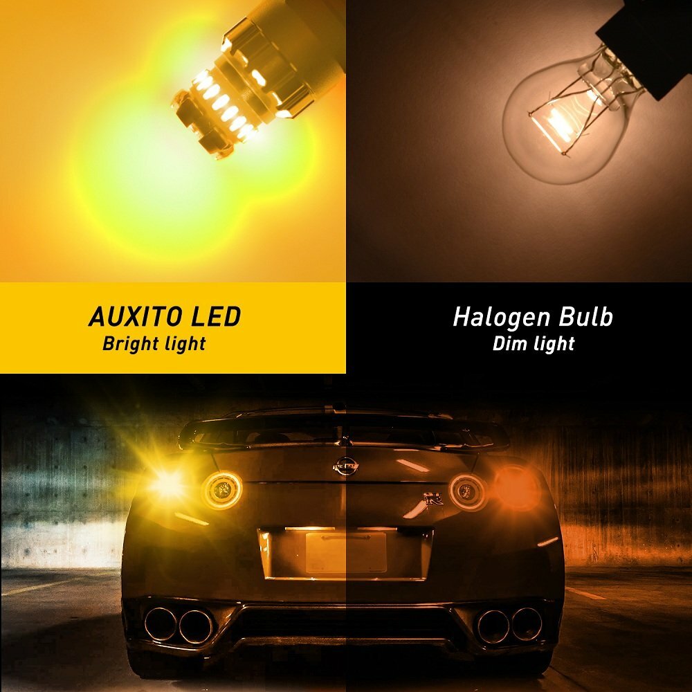 4PC 3157 3156 Amber Indicator Bulbs 23-SMD DRL Super Bright Side Marker Lights