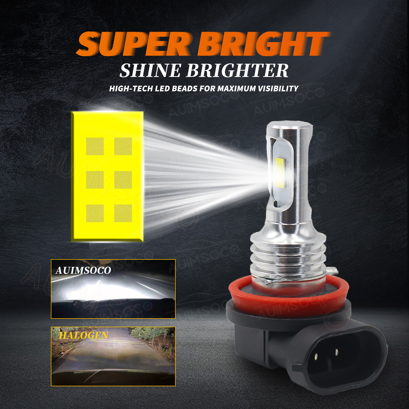 H11 LED Headlight Super Bright Bulbs Kit 8000K White 330000LM High/Low Beam
