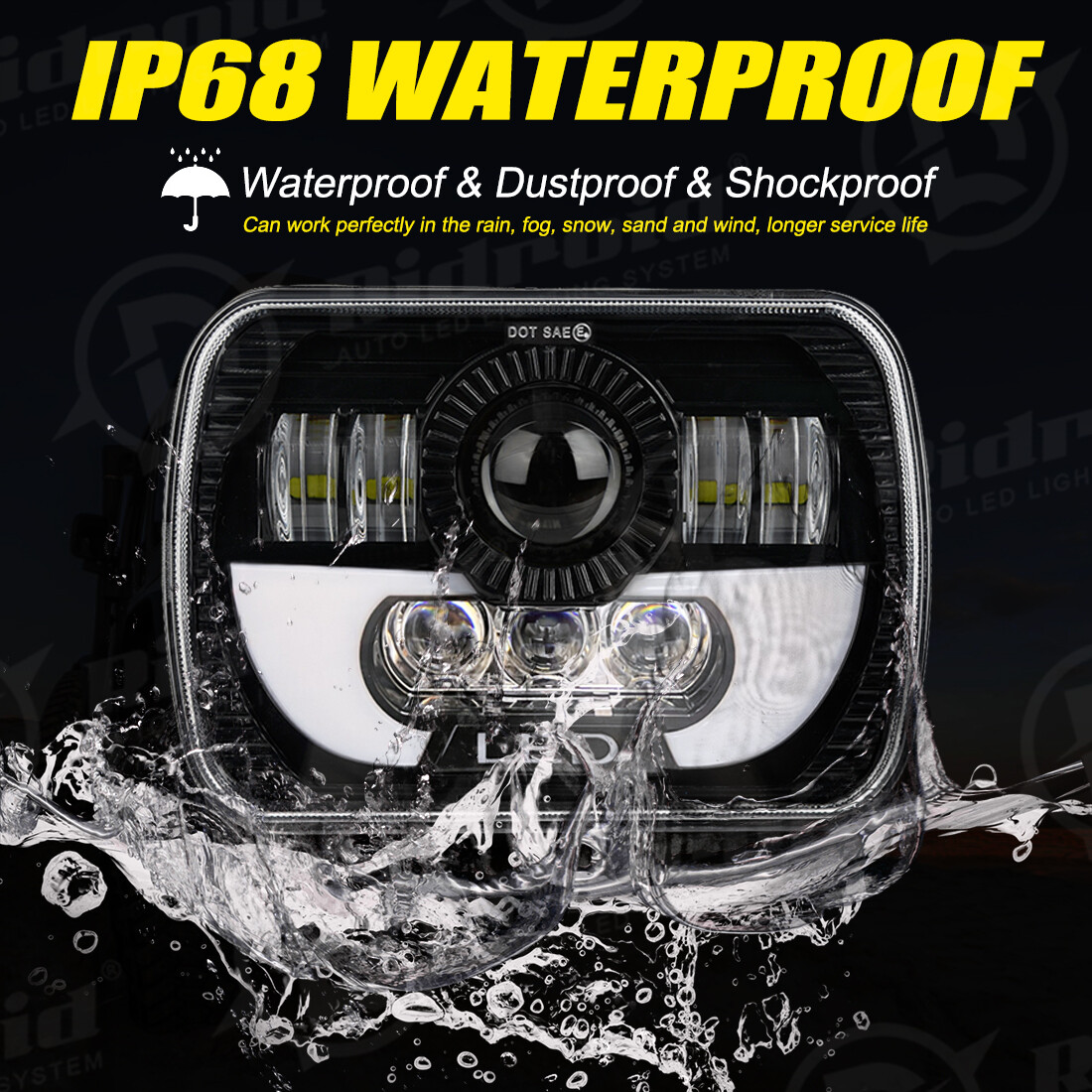 5X7/7X6“ LED Projector Headlight Hi/Lo Beam For Jeep Wrangler Cherokee XJ YJ US