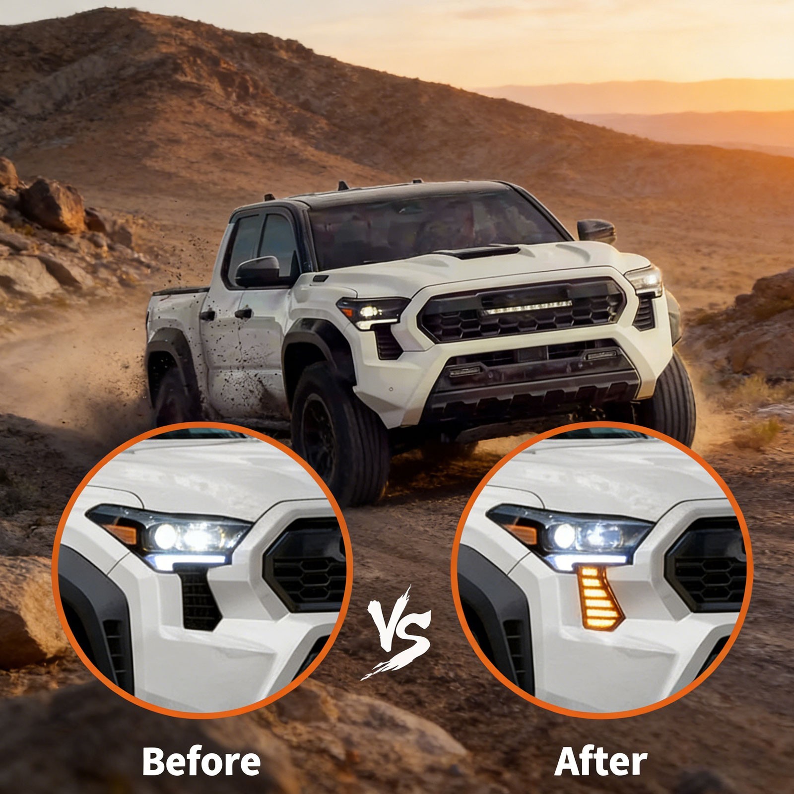LED DRL Daytime Running Light Fog Lamp Accessories For Toyota Tacoma 2024-2025dY