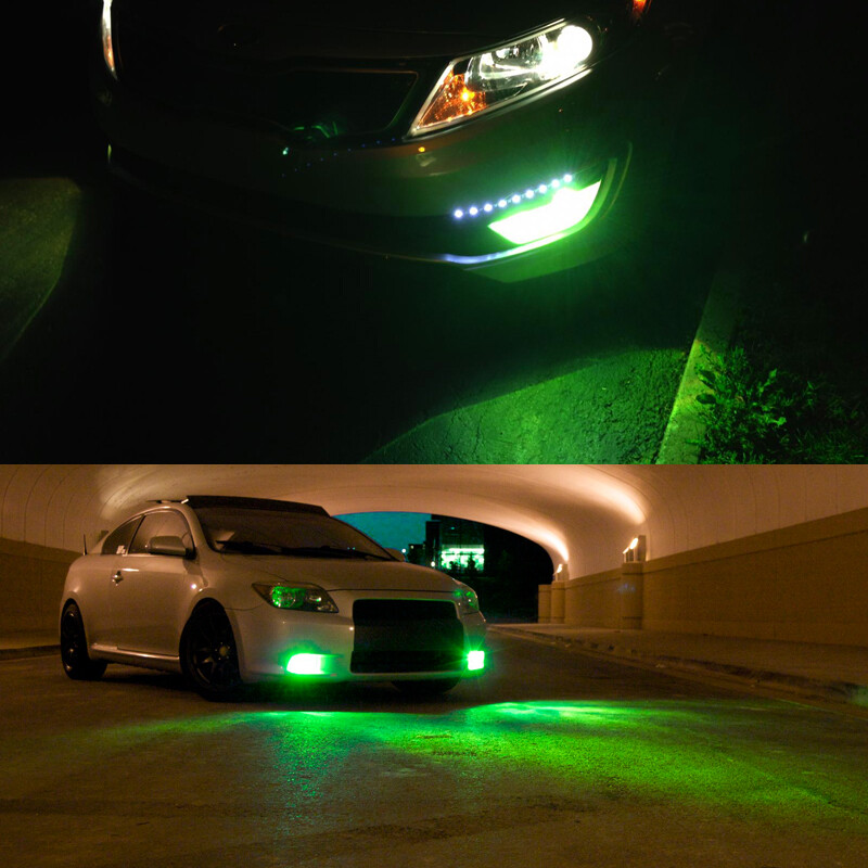 2pcs Bright Green H11 H8 Car Truck Pickup Driving Fog Lights 92-SMD LED Bulbs