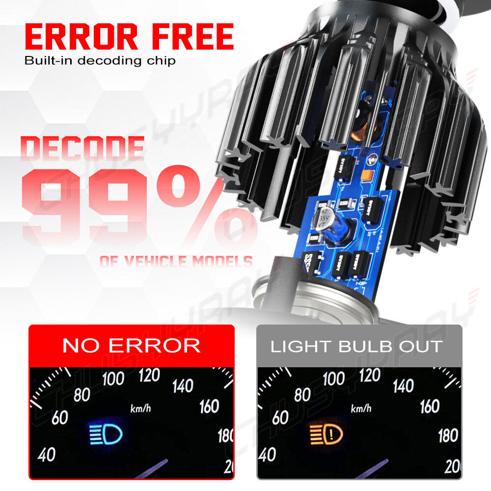 For BMW X5 2007-2013 6x Bulbs H7&H11 LED Headlight 6000K High Low Beam Fog Light