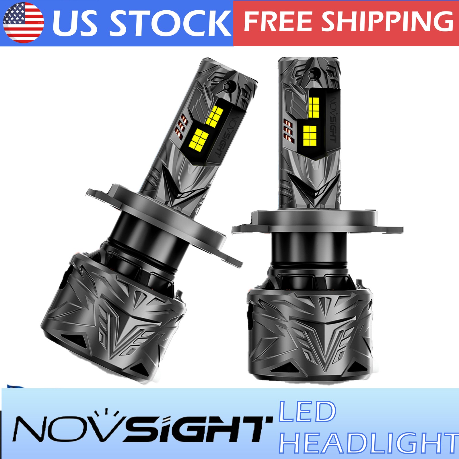 2X H4 HB2 9003 LED Headlight Bulbs Hi/Low 6500K 50000LM 240W Super Power