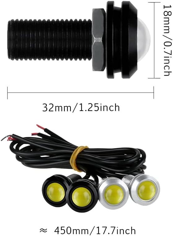 Eagle Eye LED Lights, DIY Ultra Thin 18mm Indicator Marker Light Daytime Runn…