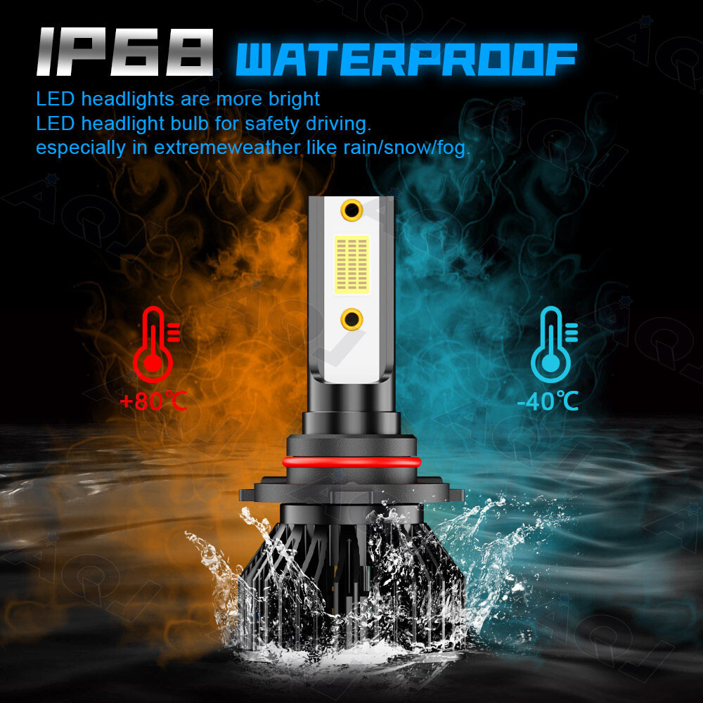 2x AQJ 9007 HB5 White High Low Beam LED Headlight Bulbs for Ford F150 1992-2003
