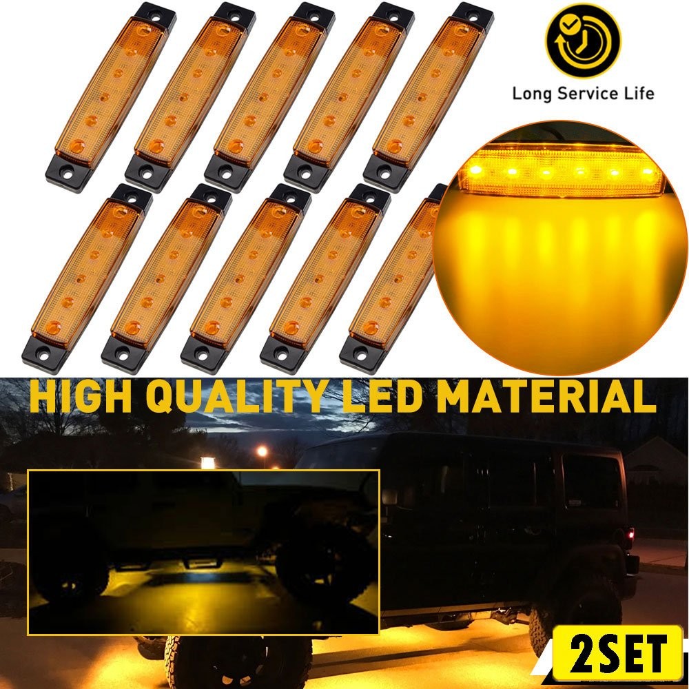 20 Pods LED Rock Lights Underglow Car Truck Bed Lighting Neon Light Decor Yellow