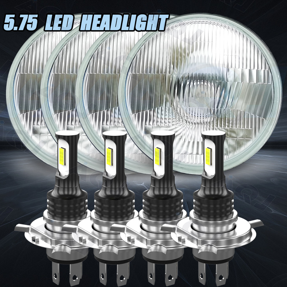 4pcs 5.75inch 5-3/4 H5001 H5006 LED Headlights For Peterbilt 359 379