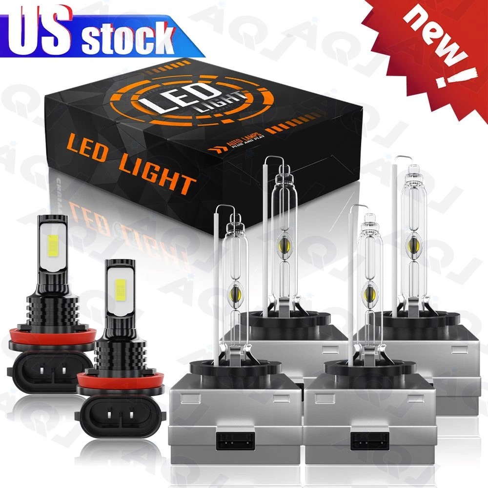 For BMW 550i 2008-2010 LED/HID Headlight Hi/Lo Fog light Combo Bulbs White