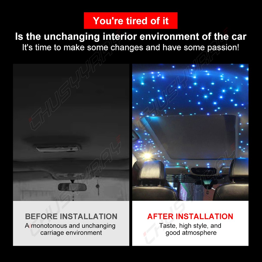RGBW LED Car Headliner Roof Ceiling Star Light Kit Control 300x Fiber Optic