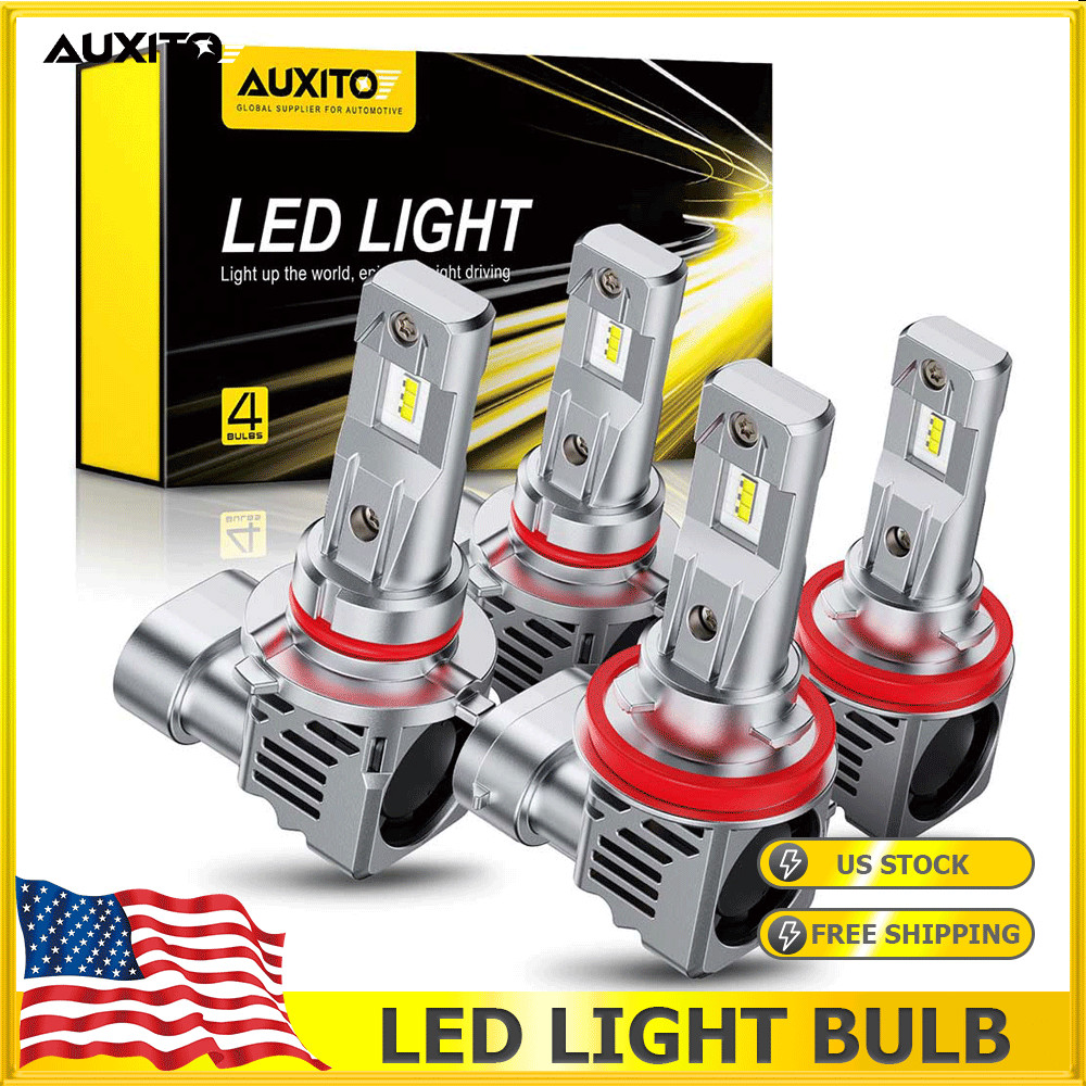 AUXITO 9005+H11 LED Combo Headlight Kit Light Bulbs High Low Beam Error Free CSP