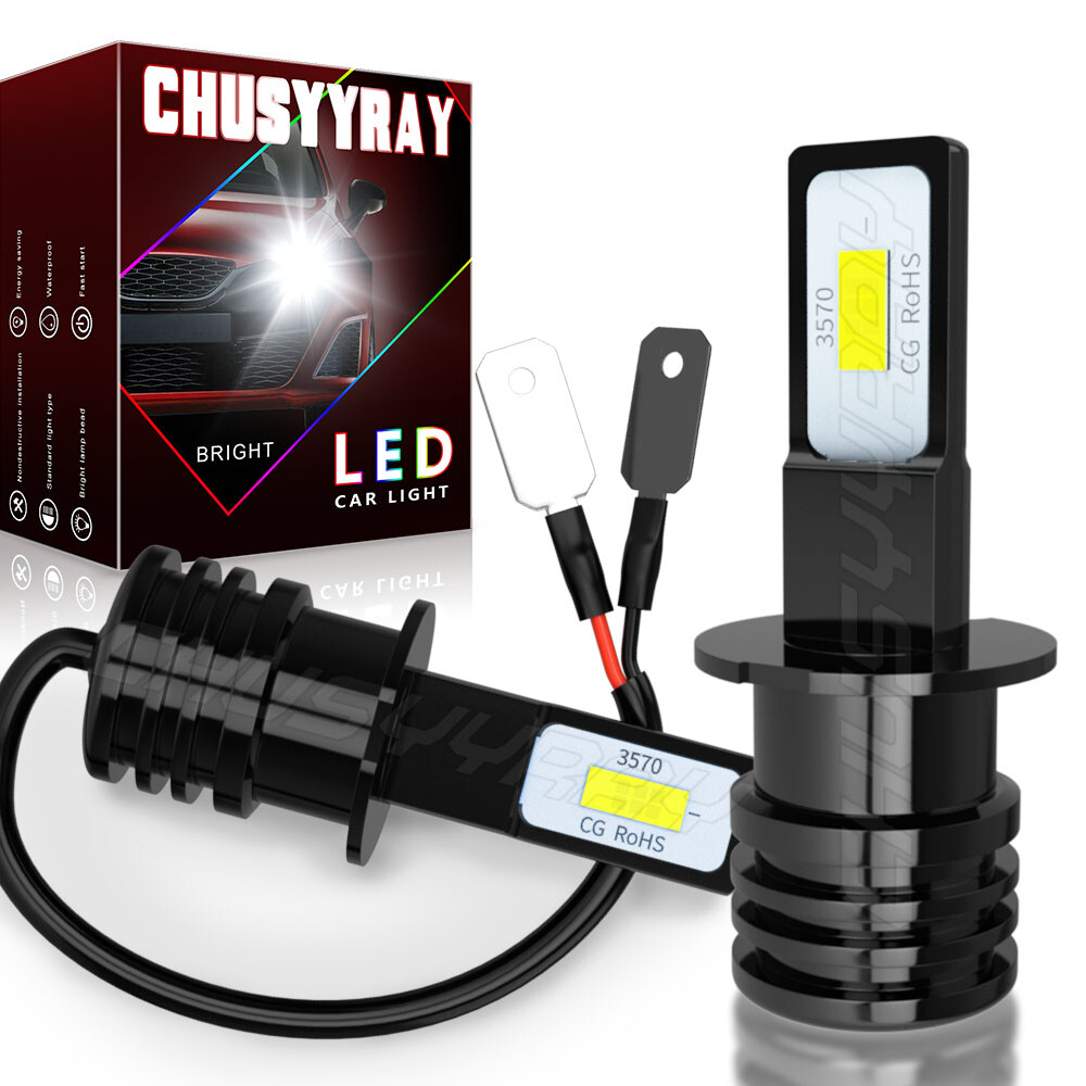 2X Upgrade H3 LED Headlight Fog Light Bulbs Kit Hi/Low Beam 100W 6000K 12V White