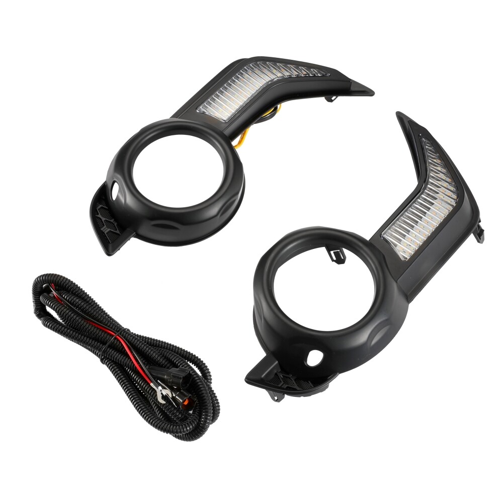 For Toyota 4Runner 13-21 LED Front Fog Light DRL Turn Signal Lights Amber/White