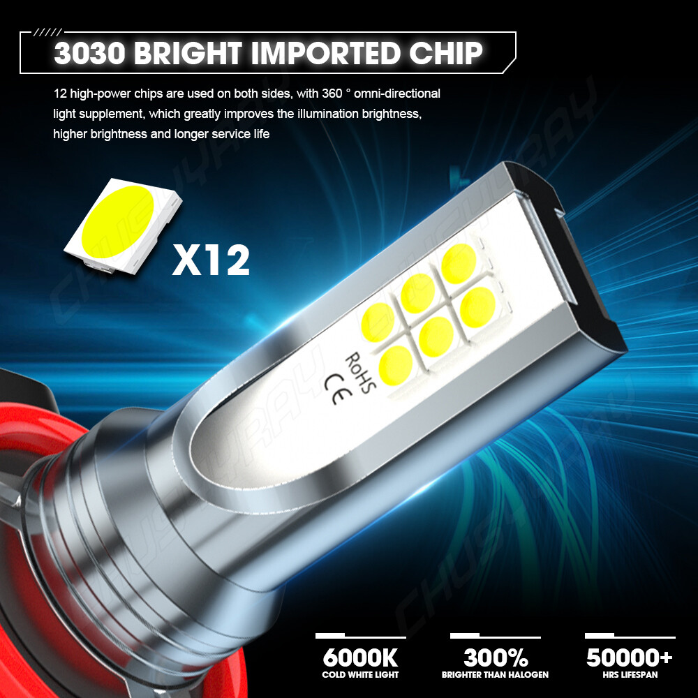 MINI 9005 9006 H11 Combo LED Headlight Bulbs Fog Kit 6000K White High Low Beam