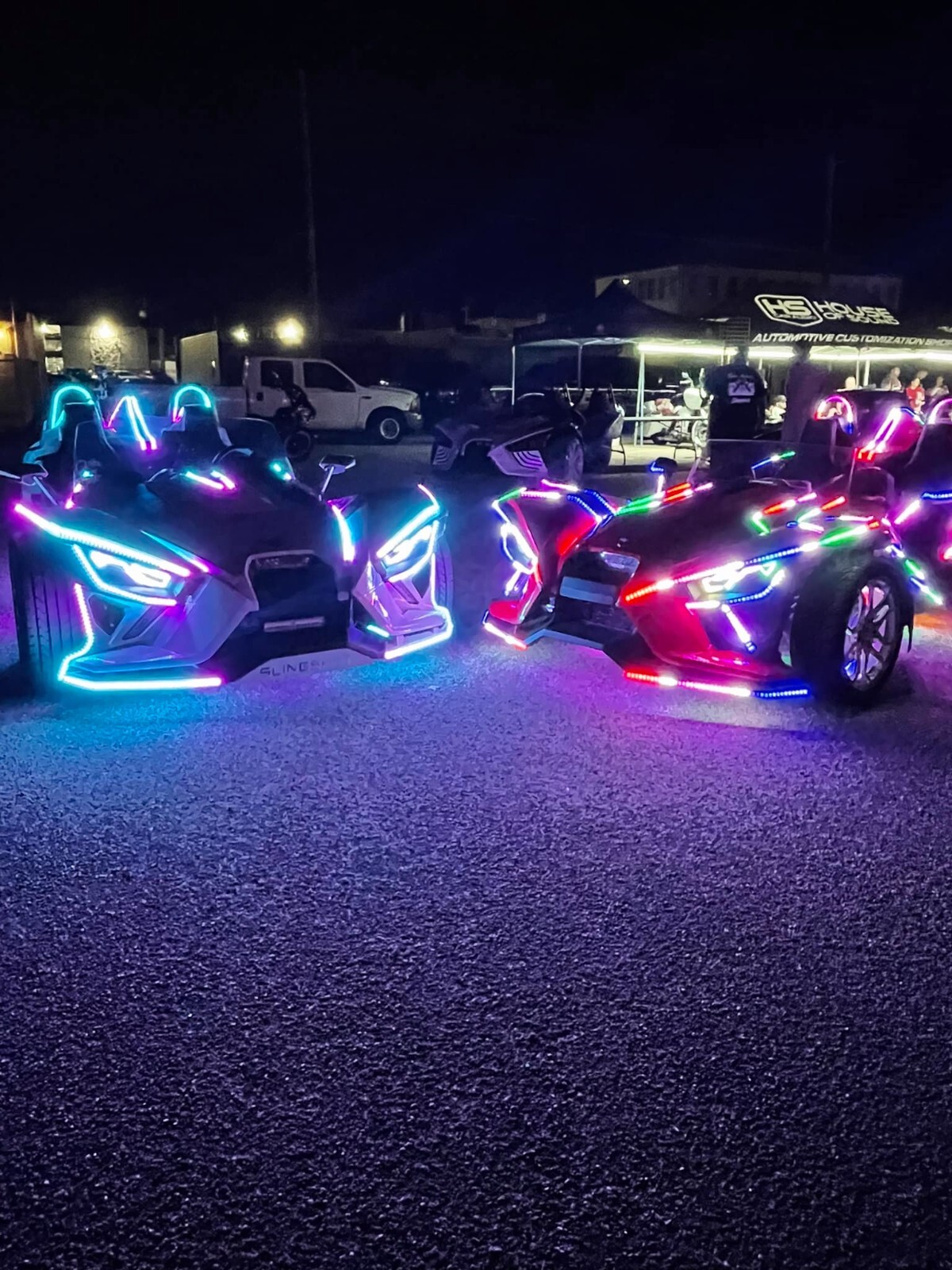 16PCS Triple Row 1/2/3/4/5/6.5FT Treble LEDs CHASING Slingshot Hood Light Strips
