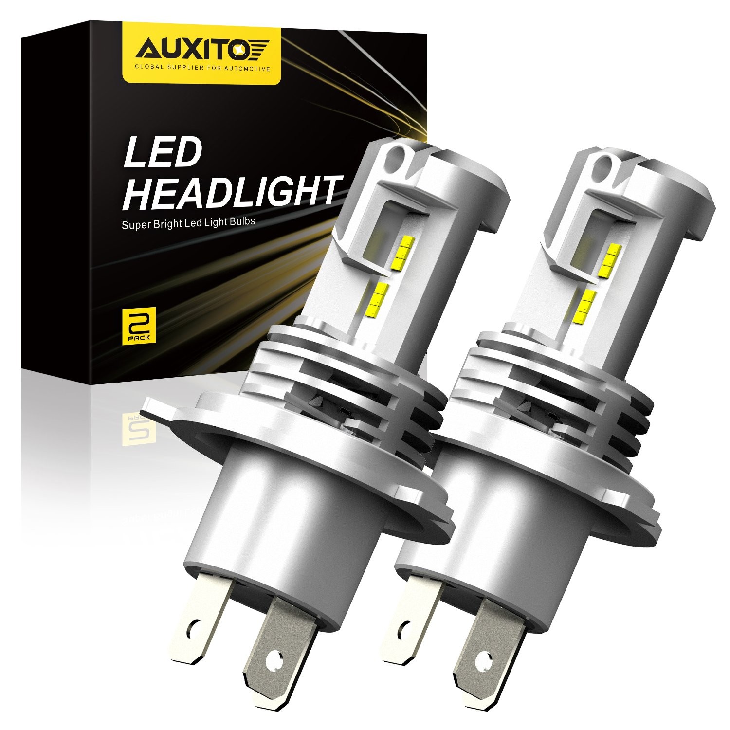 9003 HB2 H4 AUXITO High LED Low Beam White Bright Headlights 30000LM CANbus
