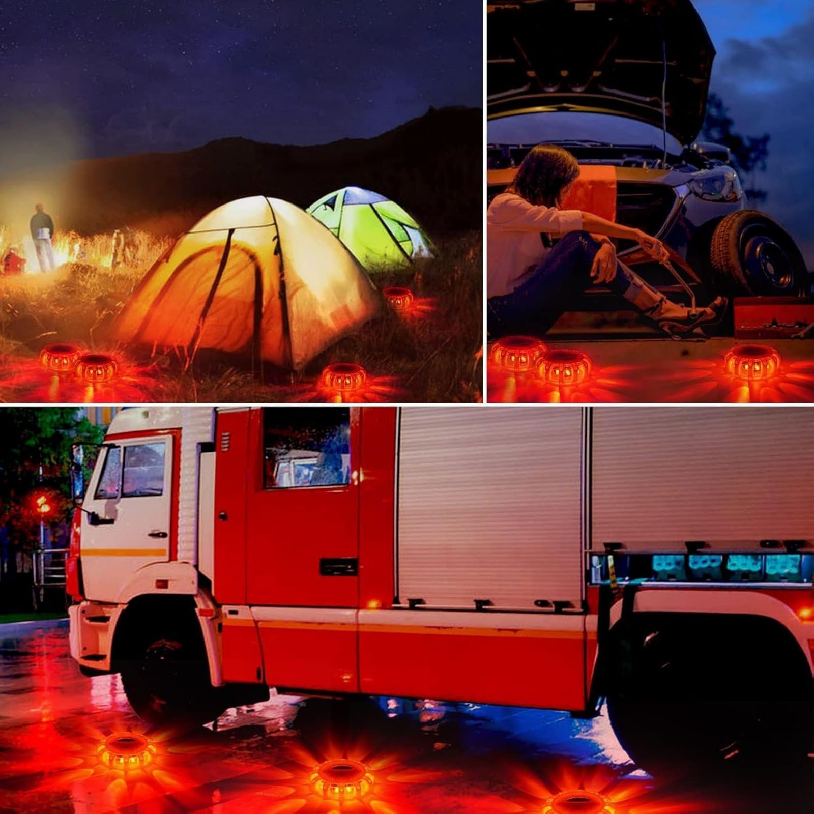 15 LED Safety Beacon Road Flare with SOS and 9 Flashing Modes for Vehicles