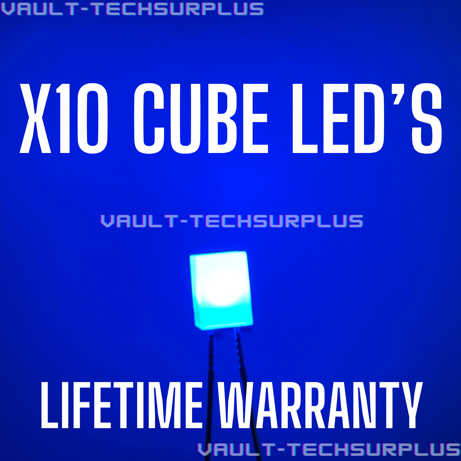 12 Volt Blue 5mm Cube LED Resistor Built In GM Instrument Panel Upgrade 10pc