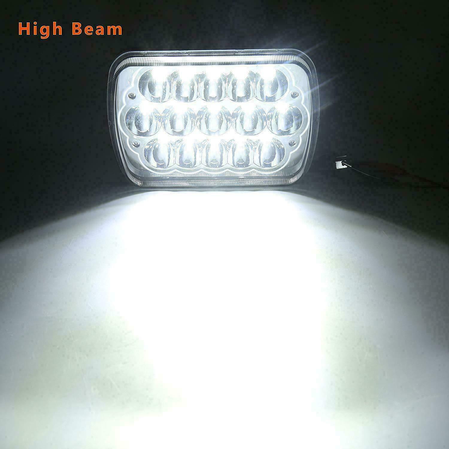 NEW 5X7″ 7×6″ LED Headlight For 1986-1995 Jeep Wrangler YJ 1984-2001 Cherokee XJ