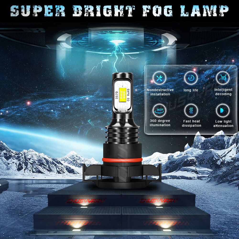 NEW 75W CSP LED Fog Lights For Chevy Tahoe 2007-2015 6000K White Bulbs Lamps