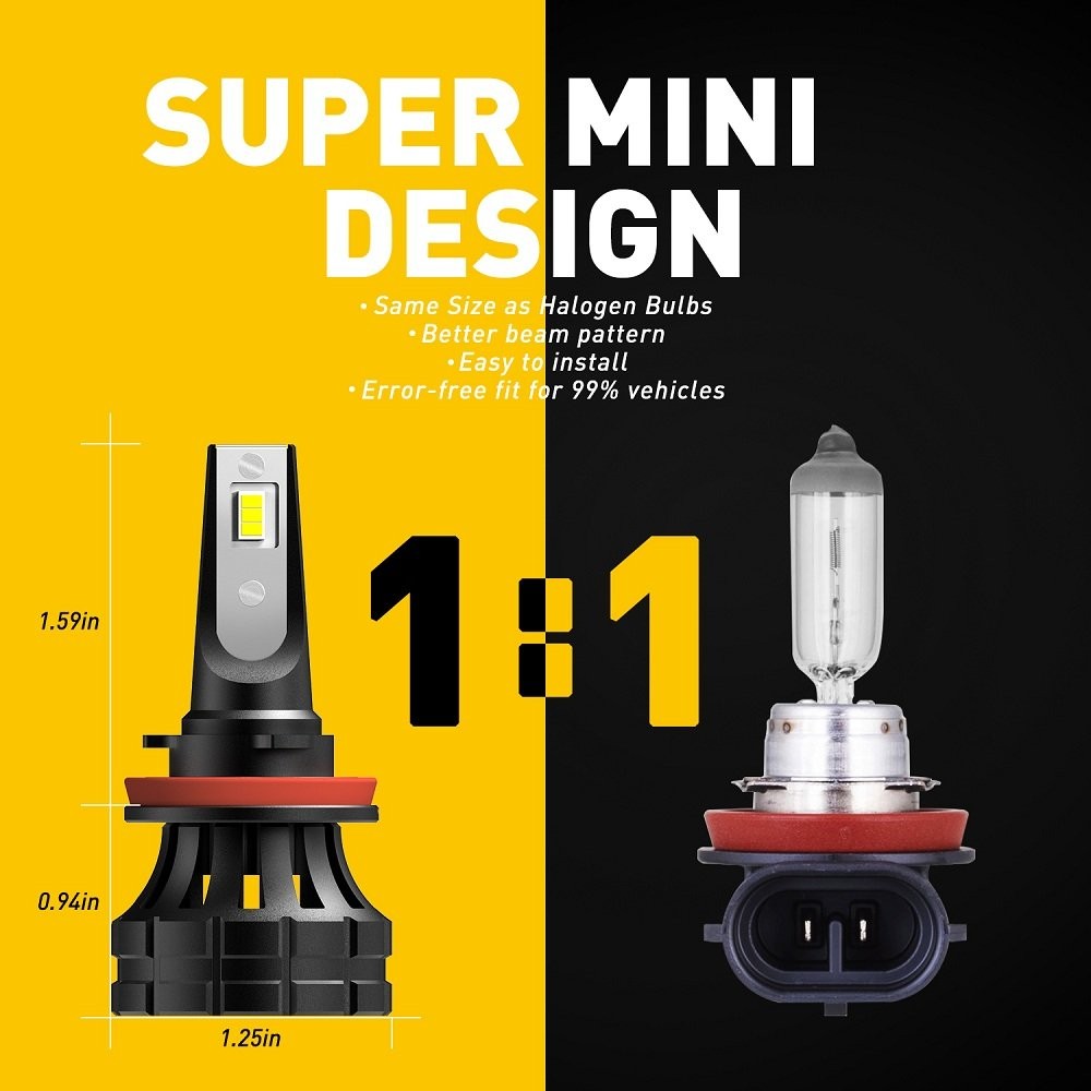 Z1PLUS SERIE Xenon White LED Headlight High Low Beam 9005 H11 Bulb Kit Autopart1