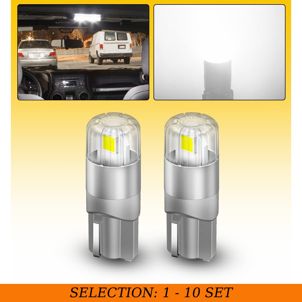 2-20x T10 168 194 W5W 3030SMD LED License Plate Door Dome Light Bulb White 2US2T