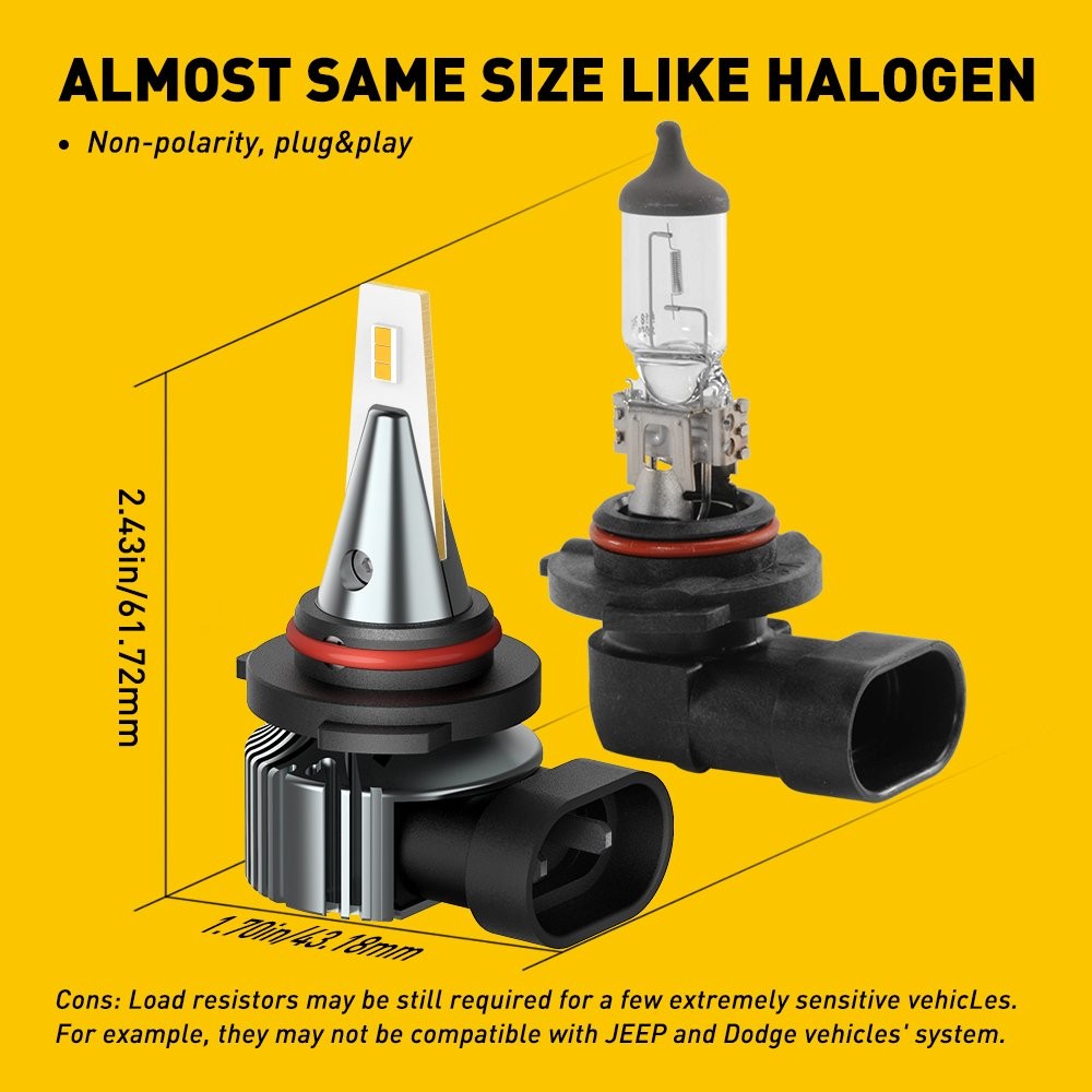 4000LM 9140 9145 H10 HB3 9005 LED Fog Light CANBUS 3000K YELLOW Driving DRL Lamp