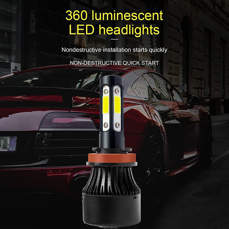 Combo 9005+H11+H11 LED Headlight Kit Fog light Bulbs High Low Beam 6000K White A