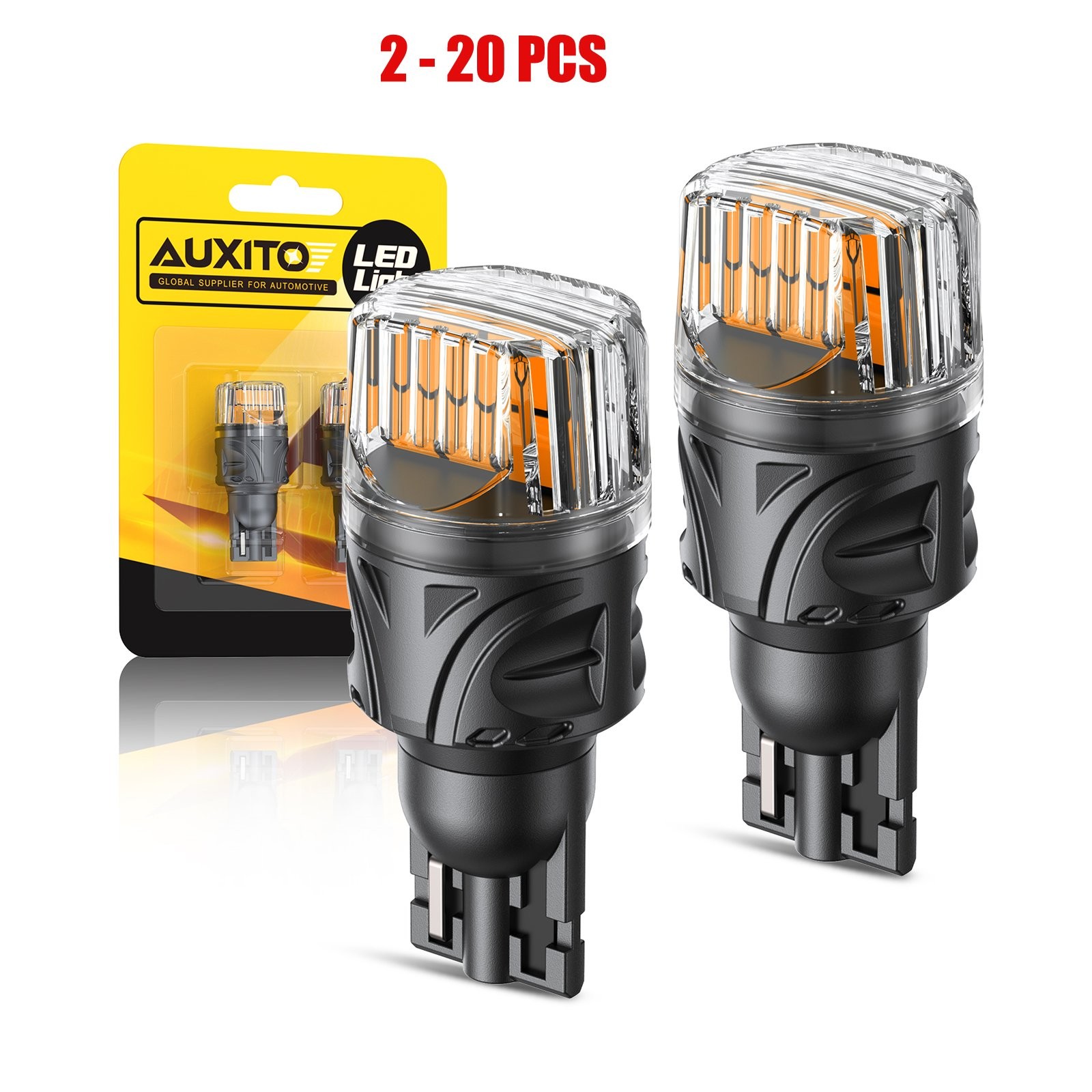 2-20X AUXITO LED Brake Tail Light Bulb 921 912 T15 Golden Yellow 3000k Gray-Look