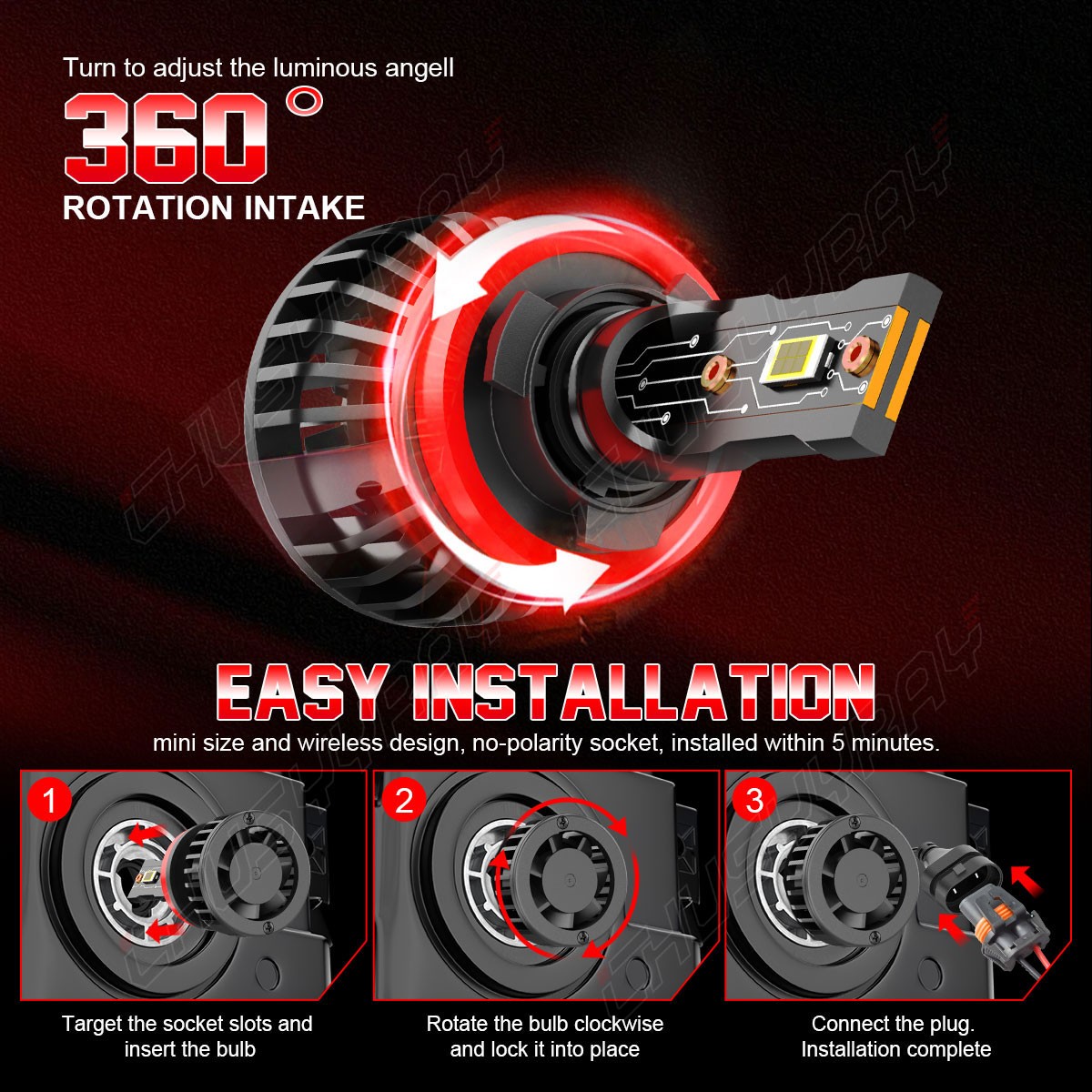 H11 LED Headlight Super Bright Bulbs Kit 8000K White 330000LM High/Low Beam