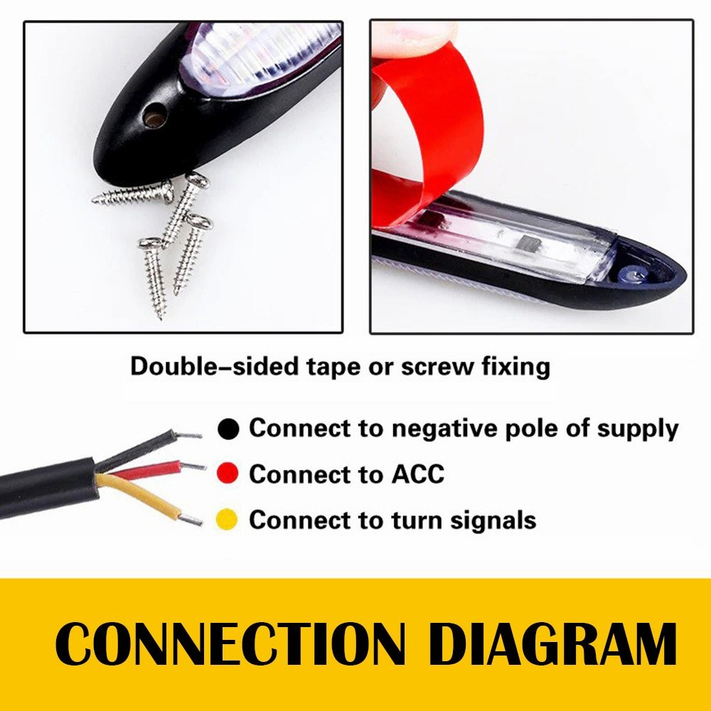 2x LED 9.3″ LED Switchback DRL Tube Light Strip Sequential Amber Flow Turn Signa