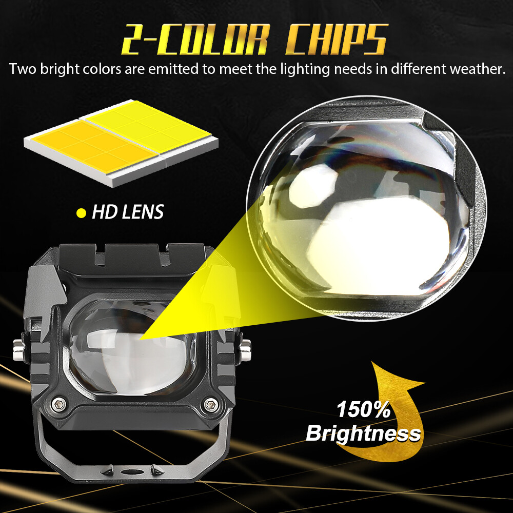 2x 3“ INCH LED Work Light Bar Spot Pods OffRoad Driving Fog Lamp Yellow/White