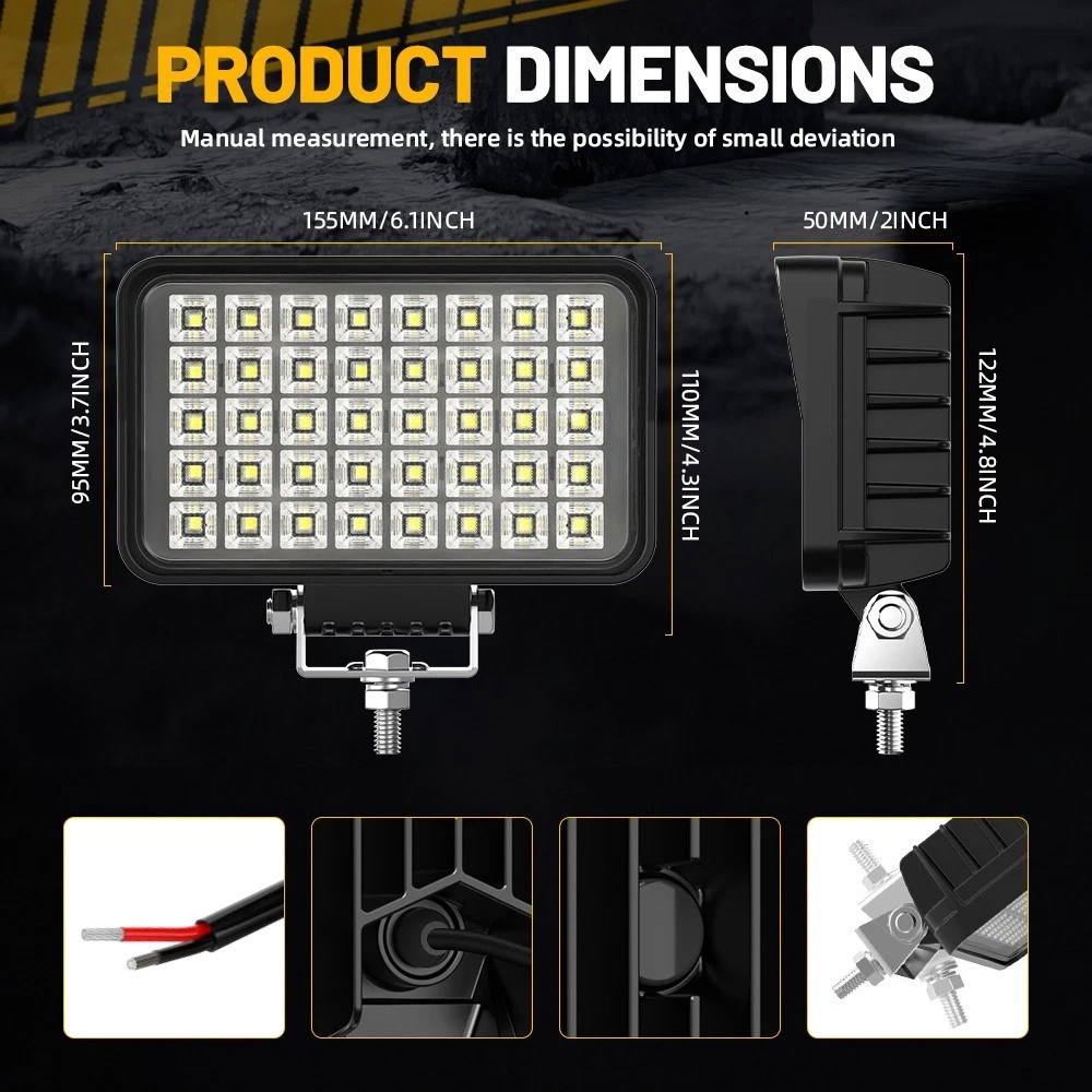 Pair 6″ LED Driving Light Spot Pods Fog Lamps Fit for Peterbilt Mack Semi Truck