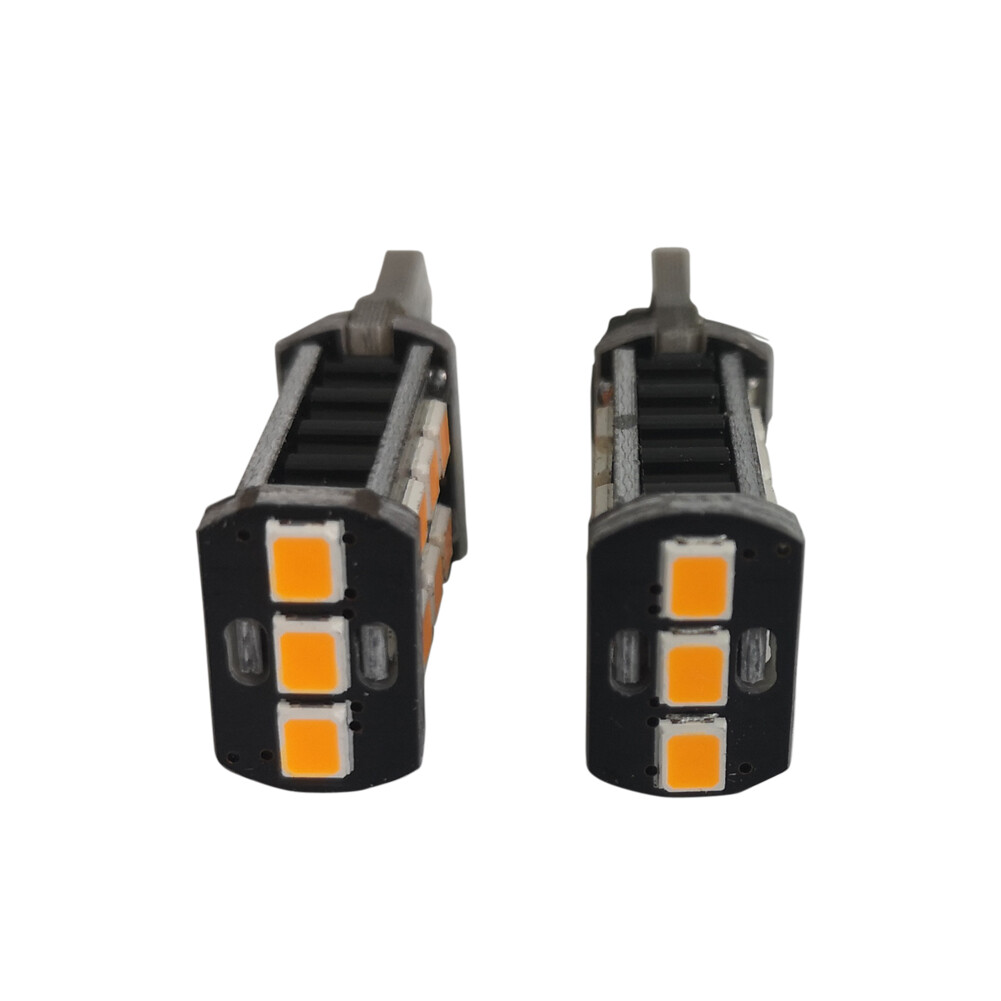 2X Amber Yellow T15 2835 15LED Car Indicator Turn Signal Wedge Light Bulb 10-30V