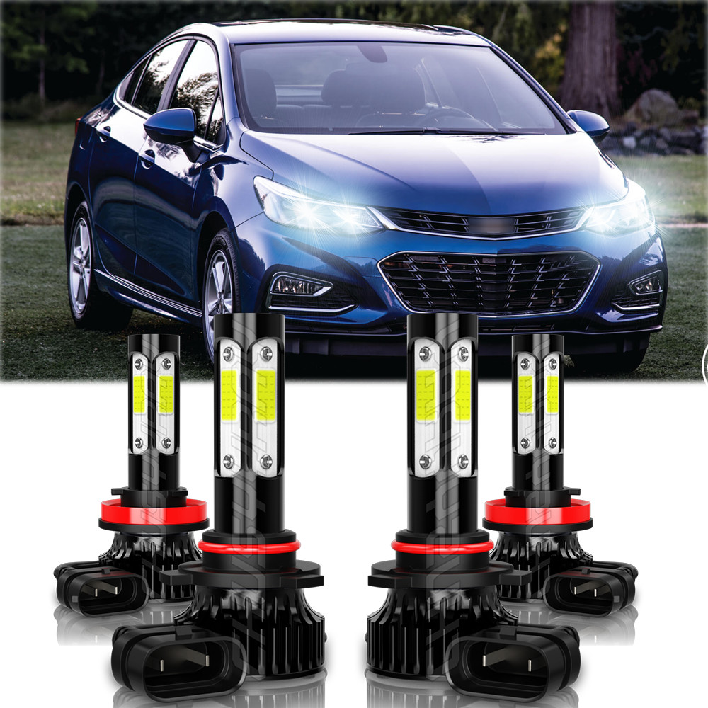 For Chevy Cruze 2016-2019 4pc 6000K LED Headlight High&Low Beam Bulbs Combo Kit