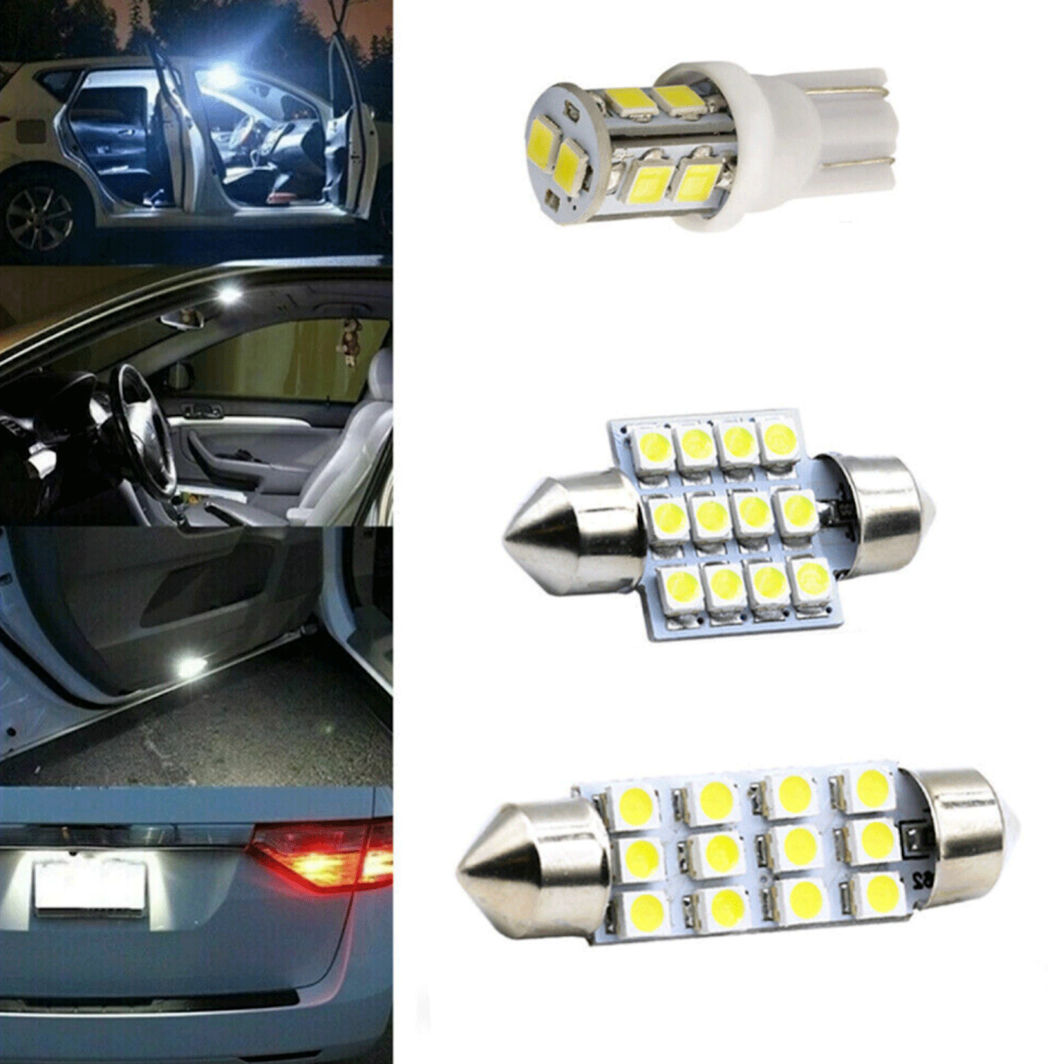 20x LED Interior Lights Bulbs Kit Car Trunk Dome License Plate Lamps 6000K