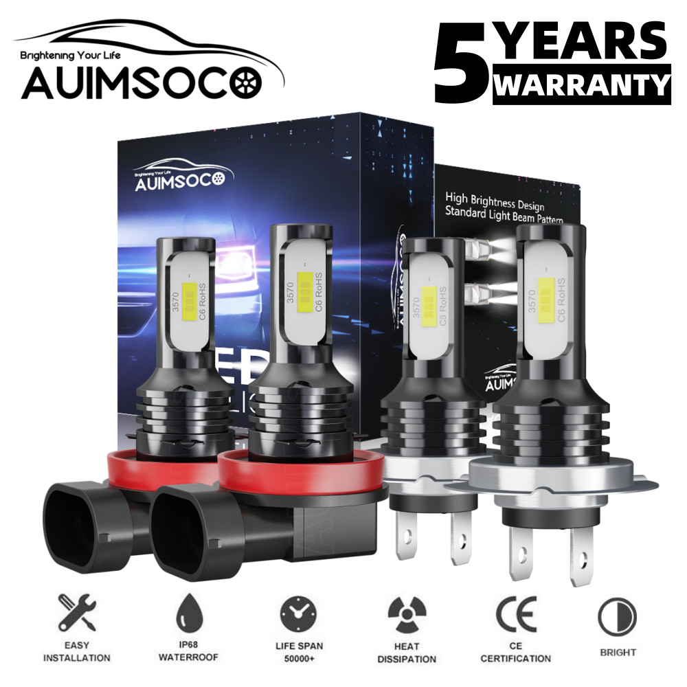For Land Rover Discovery 2014-2016 6000K LED Headlight Low Beam Fog Light Bulbs