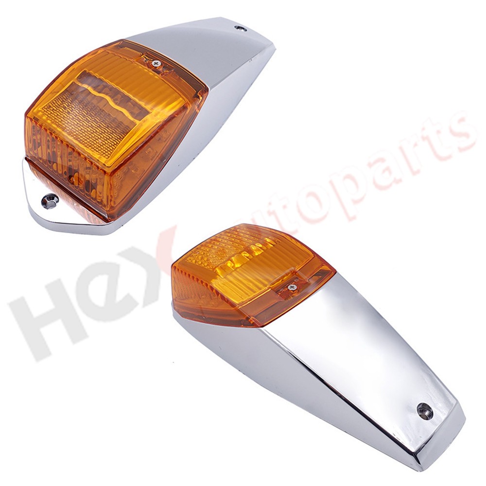 5x 31 LED Amber Chrome Cab Roof Marker Light for Peterbilt Kenworth Freightliner