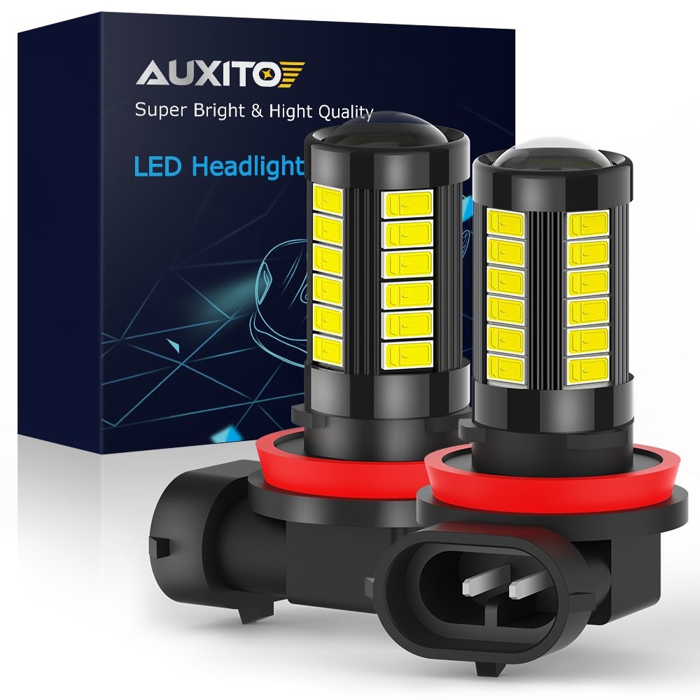 2x Auxito H16 H11 H8 LED Fog Light Bulb 6000K 33W Super Bright 5630smd HD 2000LM