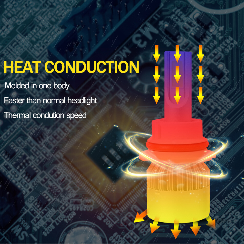 4x HB5 9007 LED Headlight Conversion Kit Bulbs High Low Beam White 6500K Lamps