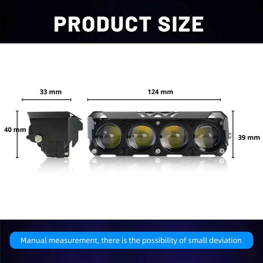 2X 5inch LED Work Light Bar Spot Pods Driving White+Yellow Offroad Fog Lamp SUV
