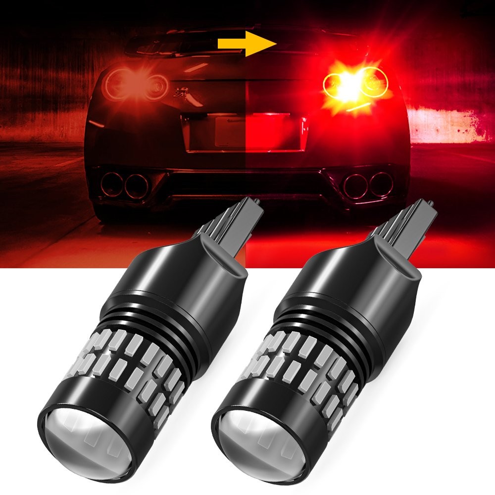 AUXITO 7443 7440 LED Tail Flash Brake Stop Signal Light Bulbs Strobe Red 2pcs