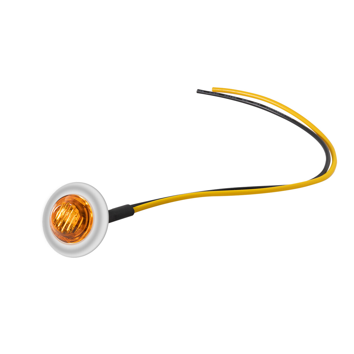 50X 12V-24V Amber 3/4″ Round Side LED Marker Bullet Chrome Stainless Bezel Light